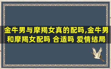 金牛男与摩羯女真的配吗,金牛男和摩羯女配吗 合适吗 爱情结局怎么样